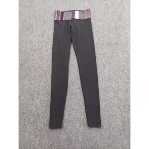 Lululemon leggings Reversible Black Pink Gray Striped 4 Women Wunder Under Yoga